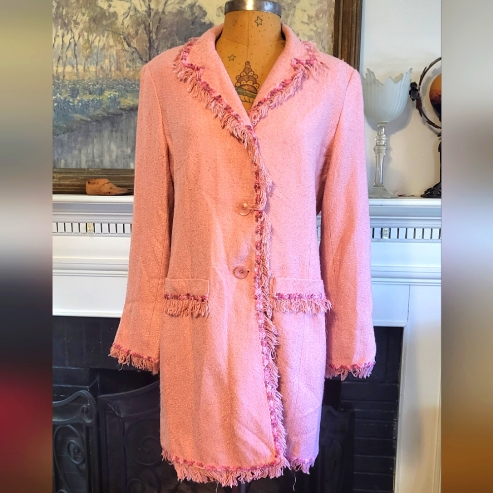 Vintage Pink Frilly Bergamo Coat size 10